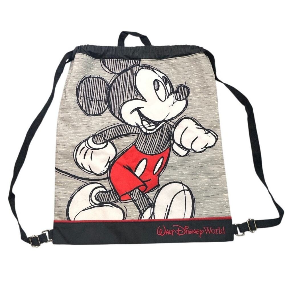 Disney Mickey Mouse Drawstring Backpack Canvas Cinch Sack